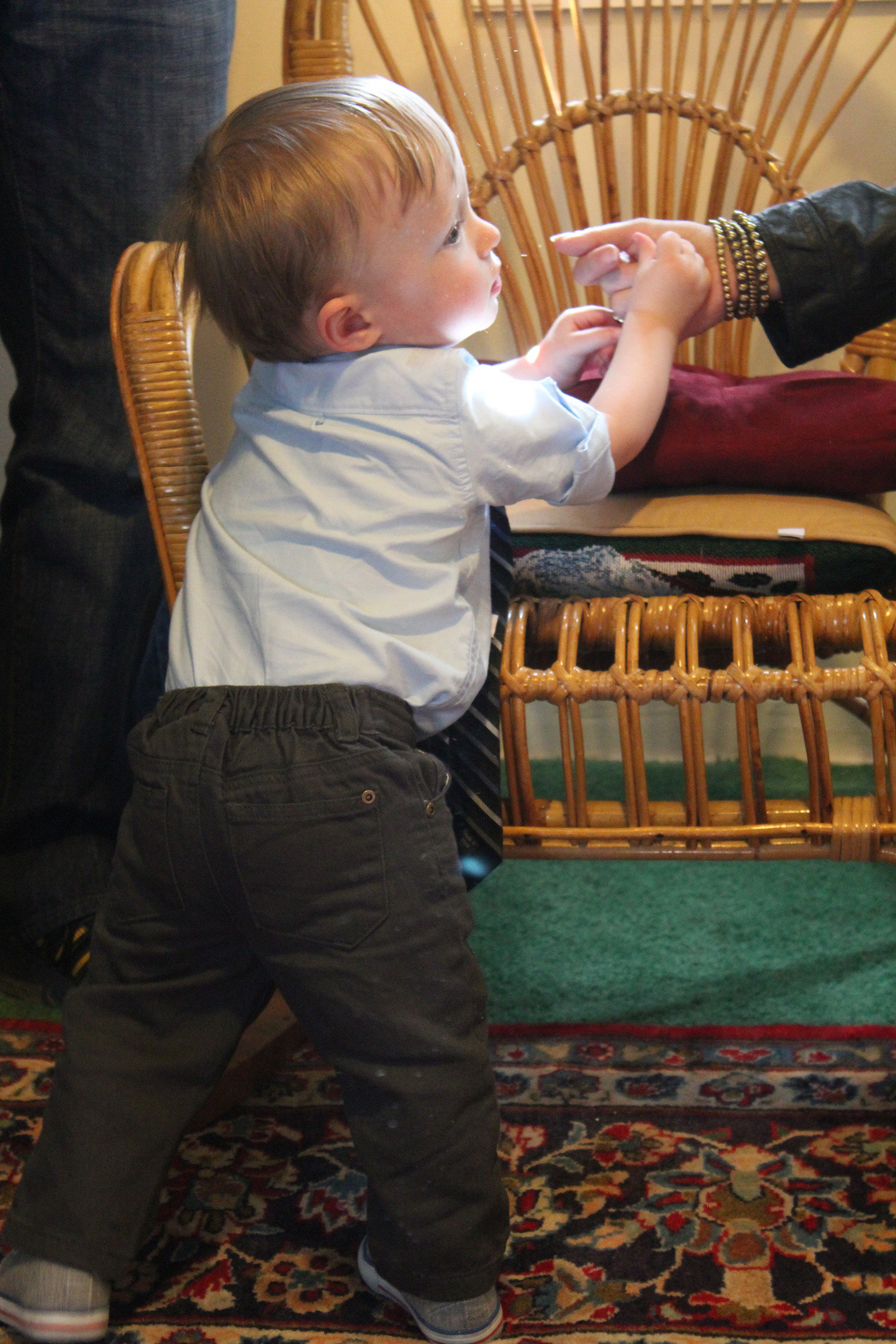 picture of toddler and rocking chair