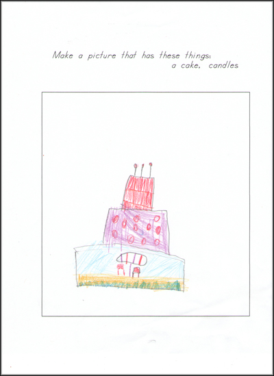 My Alphabet and Number Pictures example page -- cake, candles