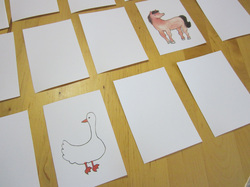 farm animals matching cards example