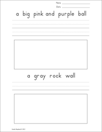 Copy and Draw manuscript guide lines example page