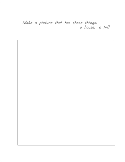 house, hill picture prompts - blank example page